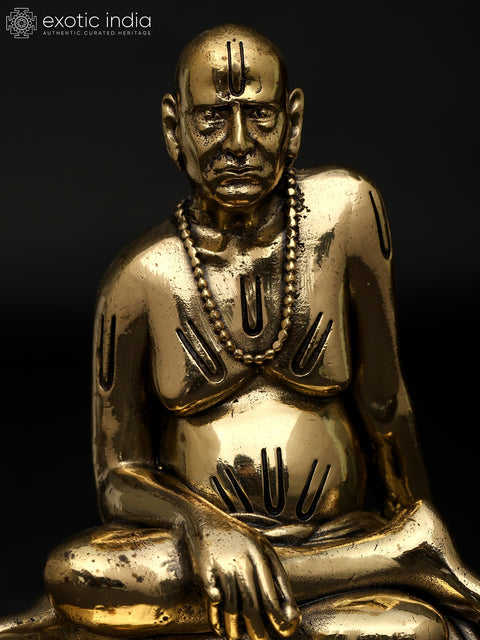 5" Small Superfine Shri Swami Samarth Maharaj (Swami of Akkalkot) | Brass Statue
