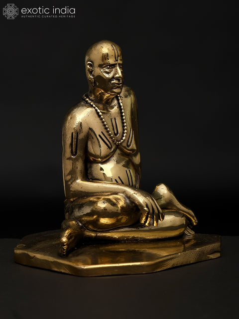 5" Small Superfine Shri Swami Samarth Maharaj (Swami of Akkalkot) | Brass Statue