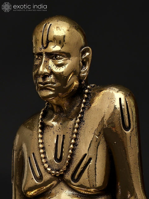5" Small Superfine Shri Swami Samarth Maharaj (Swami of Akkalkot) | Brass Statue