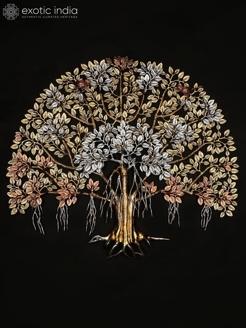 31" Large Brass Tree of Life with Perched Birds | Wall Mount | Home Decor