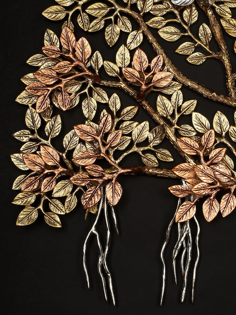31" Large Brass Tree of Life with Perched Birds | Wall Mount | Home Decor