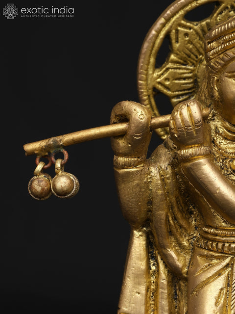 5" Small Standing Radha Krishna | Brass Statue | Made In India