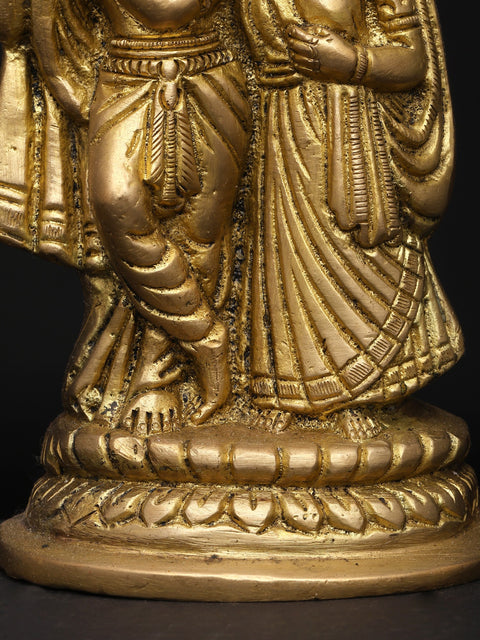 5" Small Standing Radha Krishna | Brass Statue | Made In India