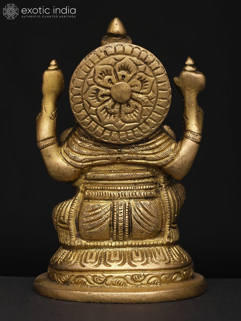 5" Small Four Armed Blessing Lord Ganesha | Brass Statue