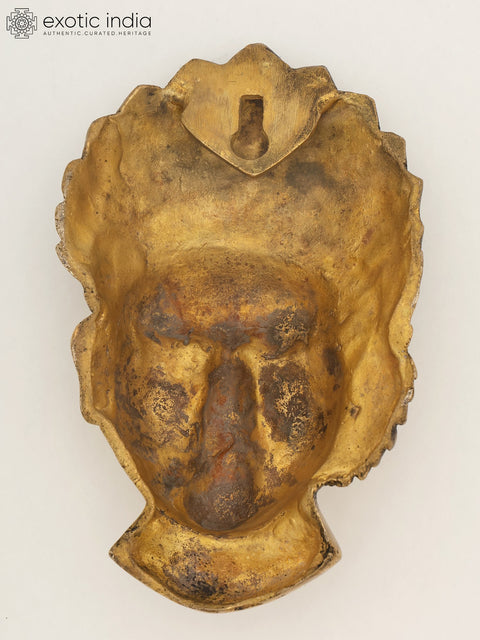 8" Brass Tribal Lady Wall Hanging Mask | Made In India