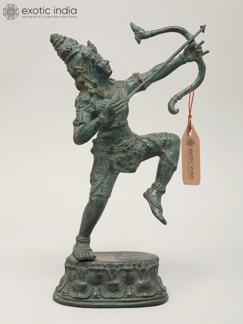Arjun the Mighty Warrior Brass Statue Handmade
