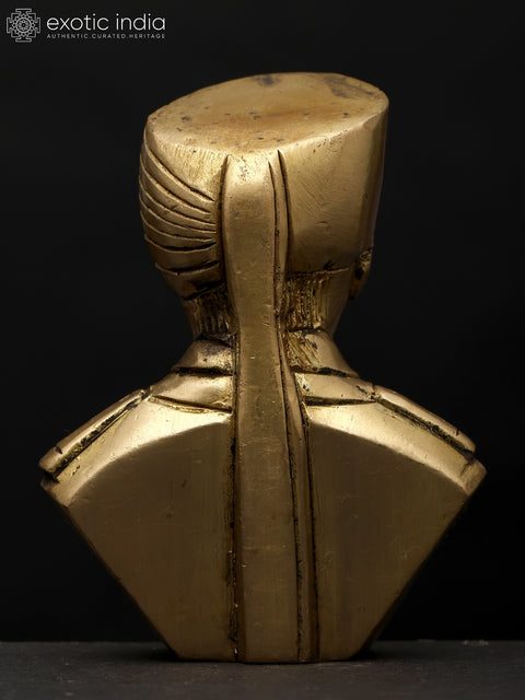 4" Small Indian Army Soldier Bust in Brass | Brass Table Piece
