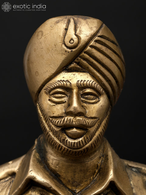 3" Small Subedar Joginder Singh Brass Bust | Table Piece