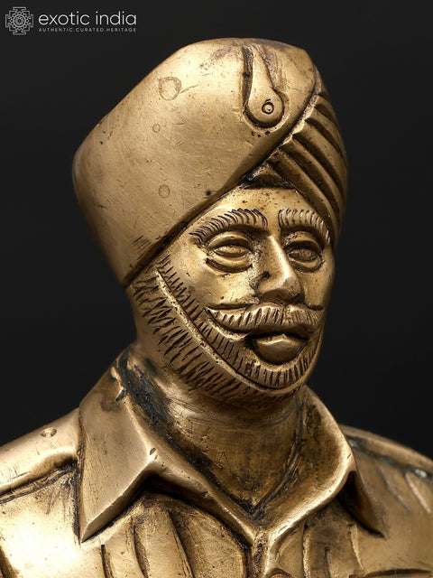 3" Small Subedar Joginder Singh Brass Bust | Table Piece