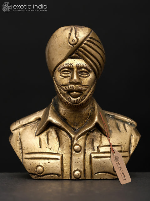3" Small Subedar Joginder Singh Brass Bust | Table Piece