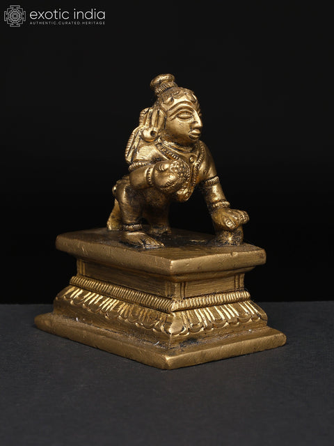 2" Small Laddu Gopal Krishna | Brass Statue