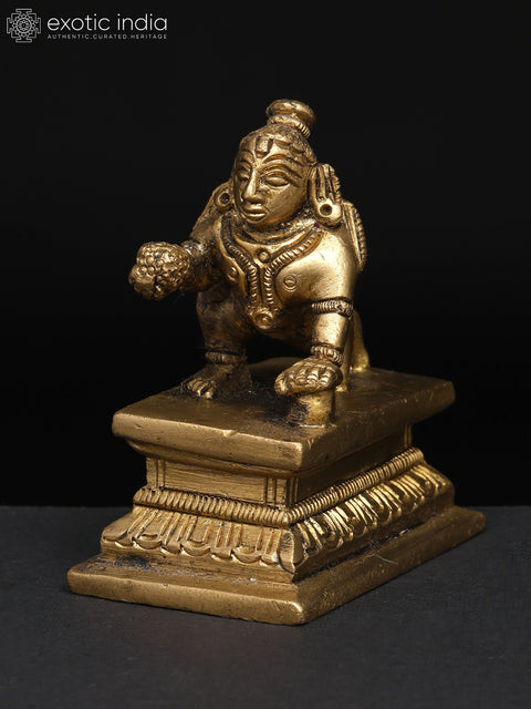 2" Small Laddu Gopal Krishna | Brass Statue