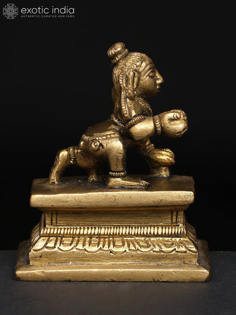 2" Small Laddu Gopal Krishna | Brass Statue