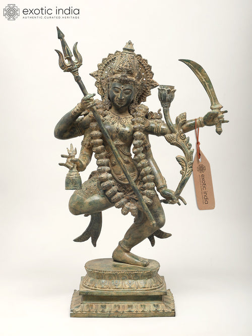 27" Dancing Goddess Kali Brass Sculpture Handmade