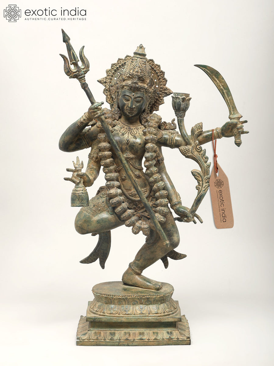 27" Dancing Goddess Kali Brass Sculpture Handmade
