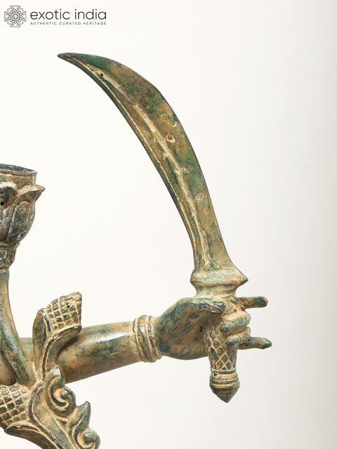 27" Fierce Grace: Dancing Goddess Kali Sculpture from Indonesia