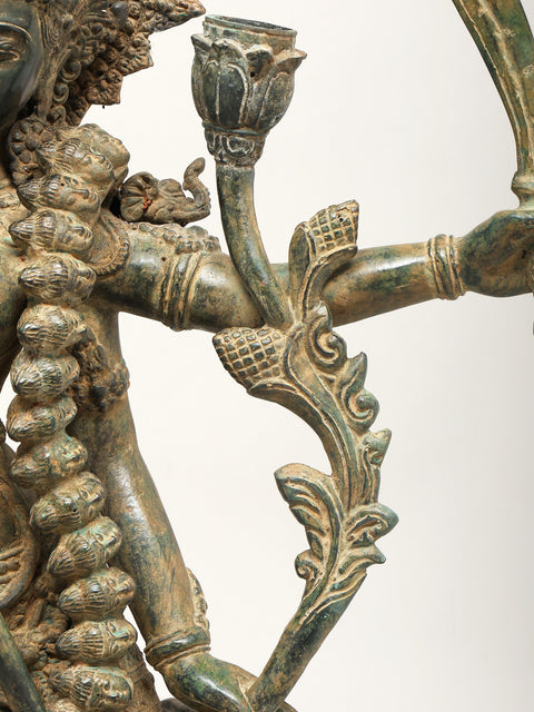 27" Fierce Grace: Dancing Goddess Kali Sculpture from Indonesia