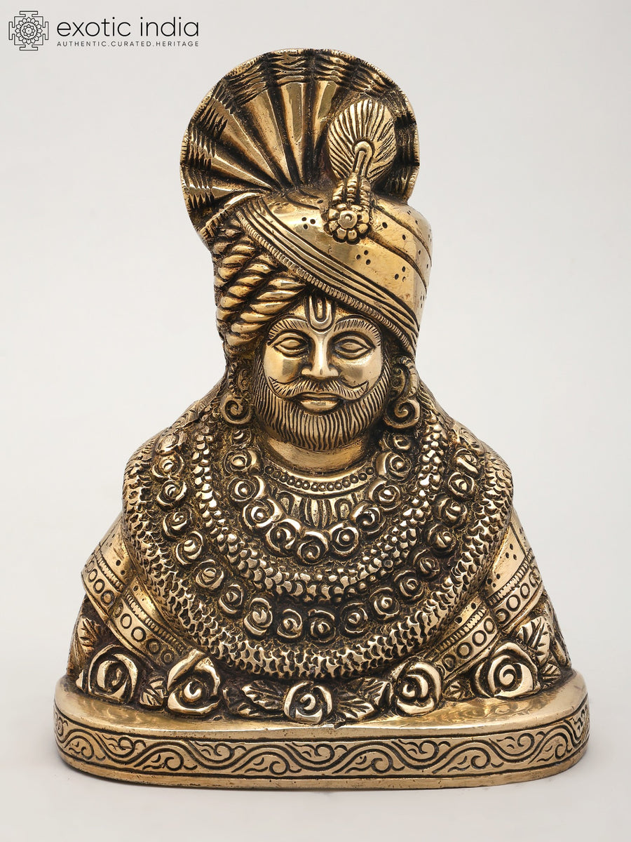 8" Khatu Shyam Ji Brass Idol for Pooja