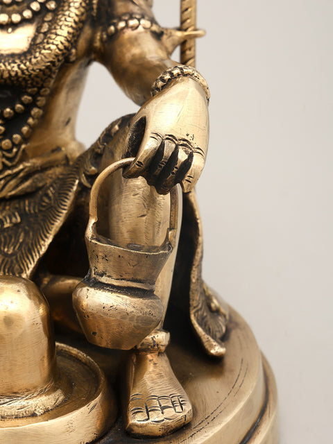 9" Sitting Lord Shiva with Shivalinga and Nandi | Brass Statue