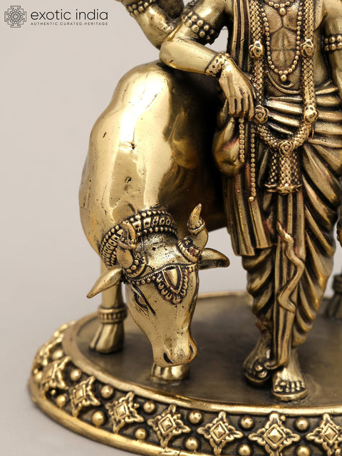 5" Small Superfine Lord Dattatreya | Brass Statue