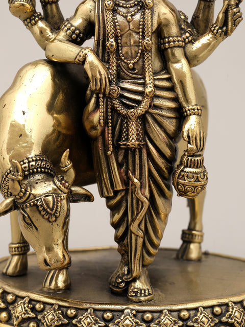 5" Small Superfine Lord Dattatreya | Brass Statue