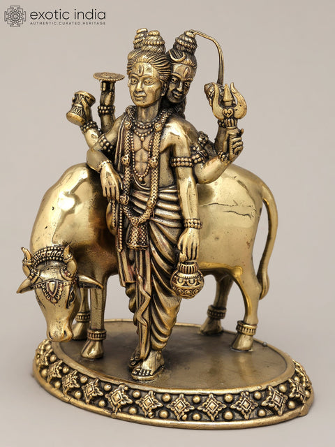 5" Small Superfine Lord Dattatreya | Brass Statue