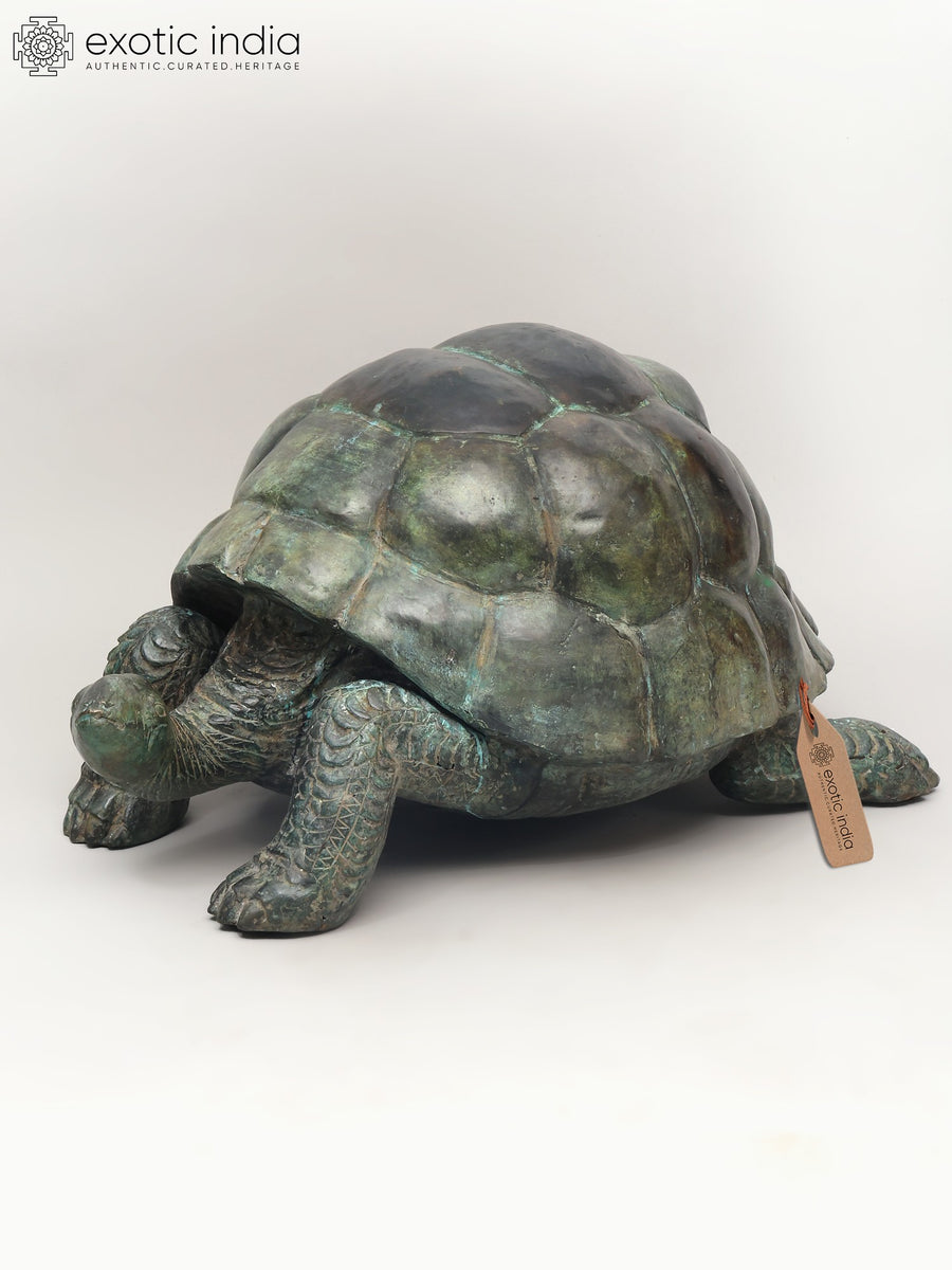 29" Brass Tortoise Statue for Home Decor