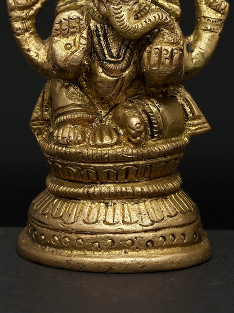 3" Brass Lord Ganesha Idol Ð Symbol of Wisdom & Prosperity