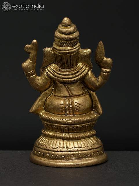 3" Brass Lord Ganesha Idol – Symbol of Wisdom & Prosperity