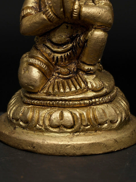 2" Brass Garuda Idol in Namaskar Posture Ð Divine Mount of Lord Vishnu