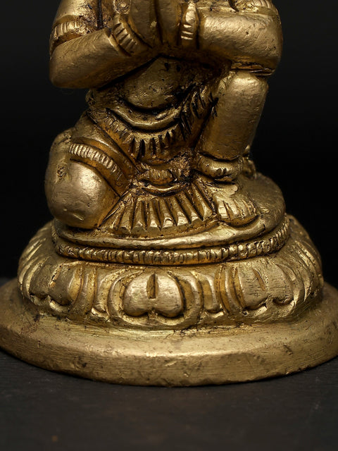 2" Brass Garuda Idol in Namaskar Posture – Divine Mount of Lord Vishnu