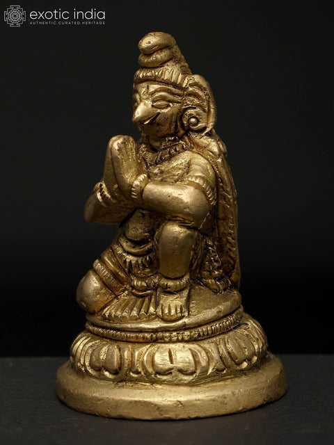 2" Brass Garuda Idol in Namaskar Posture Ð Divine Mount of Lord Vishnu