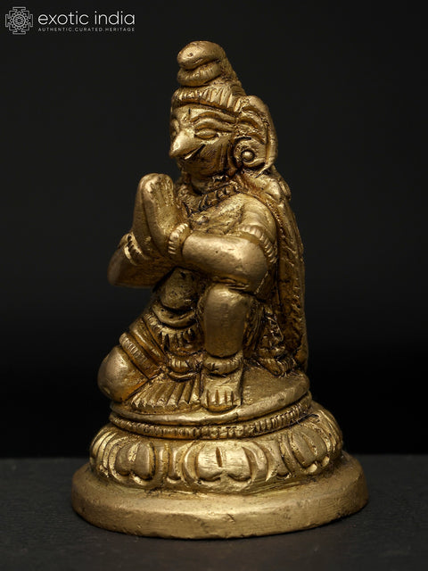 2" Brass Garuda Idol in Namaskar Posture – Divine Mount of Lord Vishnu