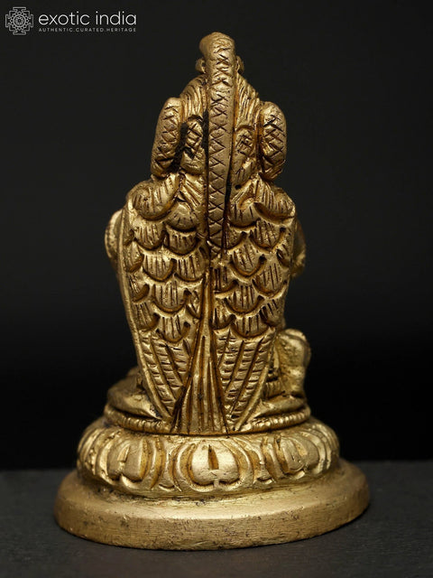 2" Brass Garuda Idol in Namaskar Posture Ð Divine Mount of Lord Vishnu