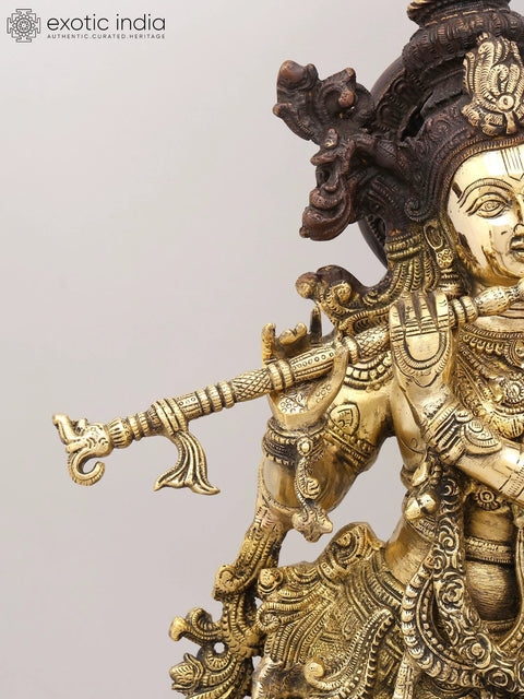 27" Divine Melody of Radha-Krishna | Brass Statue | Made In India | Handmade