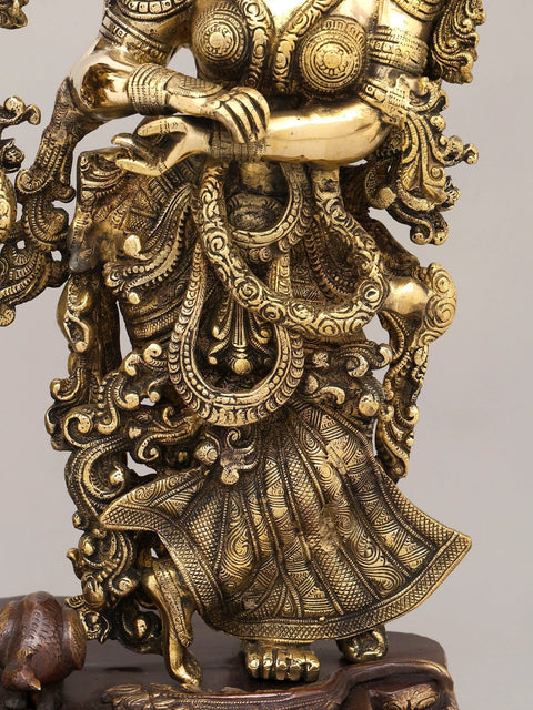 27" Divine Melody of Radha-Krishna | Brass Statue | Made In India | Handmade