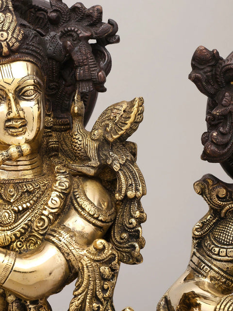 27" Divine Melody of Radha-Krishna | Brass Statue | Made In India | Handmade