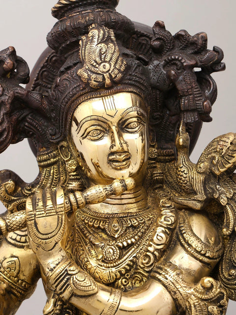 27" Divine Melody of Radha-Krishna | Brass Statue | Made In India | Handmade