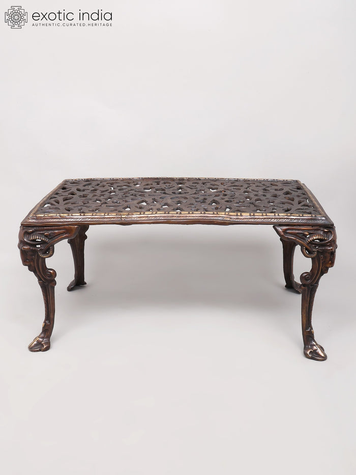 36" Large Size Designer Brass Table | Home and Living