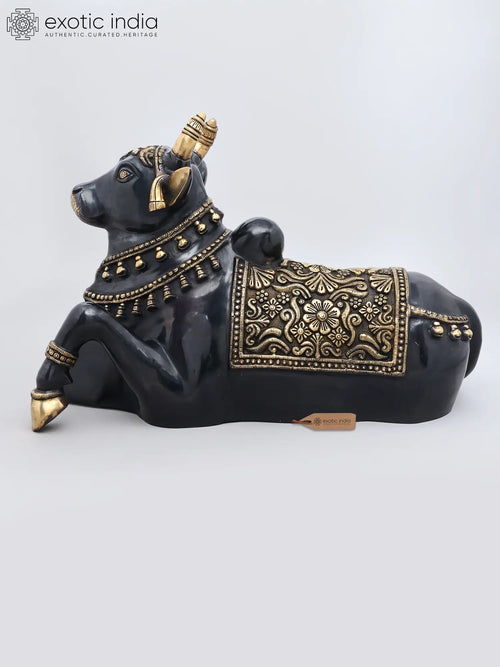 25" Nandi Brass Statue - Handmade Vahana of Lord Shiva