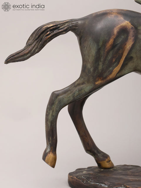 17"  Brass Pegasus – Decorative Mythical Horse Sculpture | Home Decor