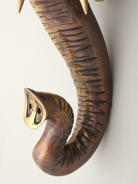 18" Decorative Elephant Head in Brass | Wall Hanging | Home Decor