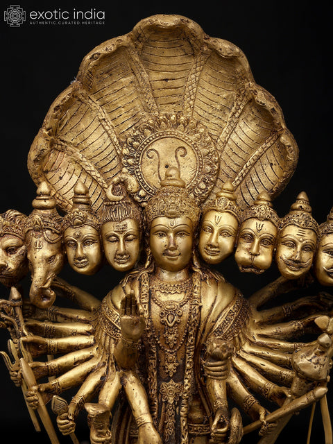 21" The Cosmic Form: Vishvarupa of Lord Vishnu | Brass Statue | Made In India | Handmade