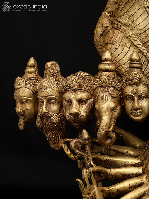 21" The Cosmic Form: Vishvarupa of Lord Vishnu | Brass Statue | Made In India | Handmade