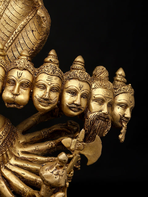 21" The Cosmic Form: Vishvarupa of Lord Vishnu | Brass Statue | Made In India | Handmade