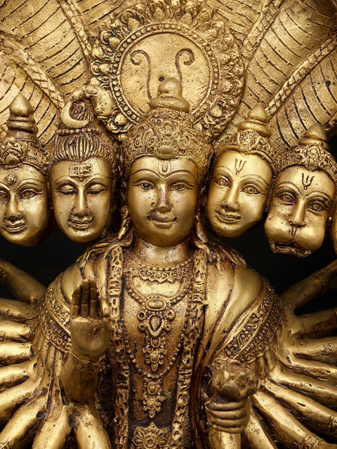 21" The Cosmic Form: Vishvarupa of Lord Vishnu | Brass Statue | Made In India | Handmade