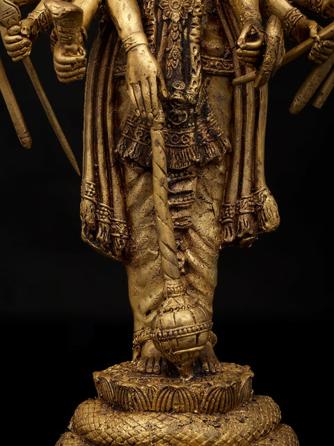 21" The Cosmic Form: Vishvarupa of Lord Vishnu | Brass Statue | Made In India | Handmade