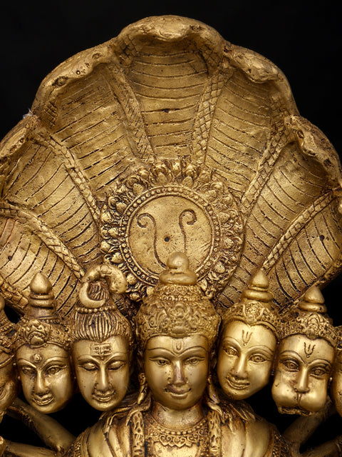 21" The Cosmic Form: Vishvarupa of Lord Vishnu | Brass Statue | Made In India | Handmade