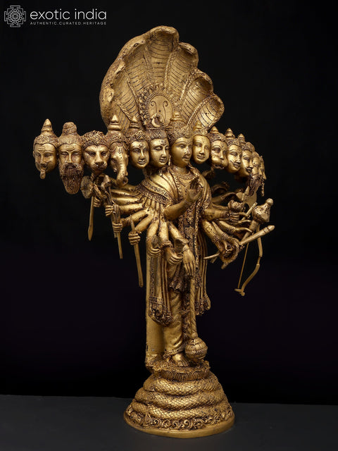 21" The Cosmic Form: Vishvarupa of Lord Vishnu | Brass Statue | Made In India | Handmade