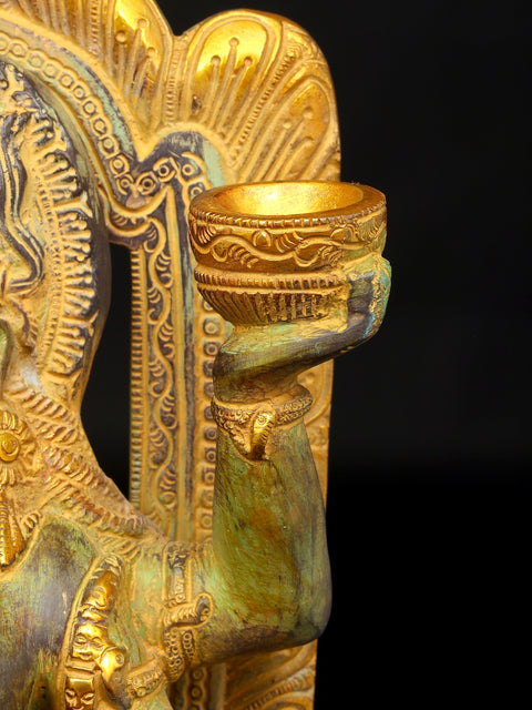 17" The Fearless Destroyer - Goddess Kali Standing on Lord Shiva | Brass Statue